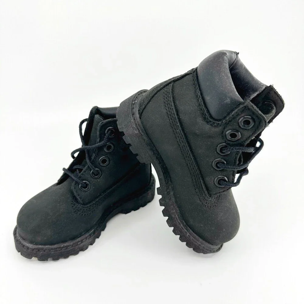 Timberland 6in Premium WP Black Baby Size 4.5 Nubuck Waterproof Boots 57809